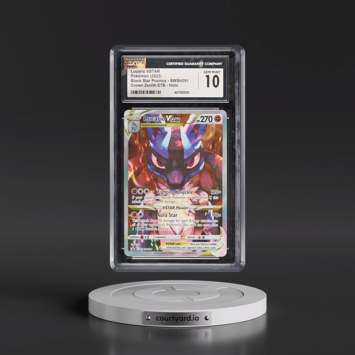 2017 Black Star Promos - Sword & Shield #SWSH291 Lucario VSTAR - Crown Zenith Elite Trainer Box (Holo) (CGC 10 GEM MINT)