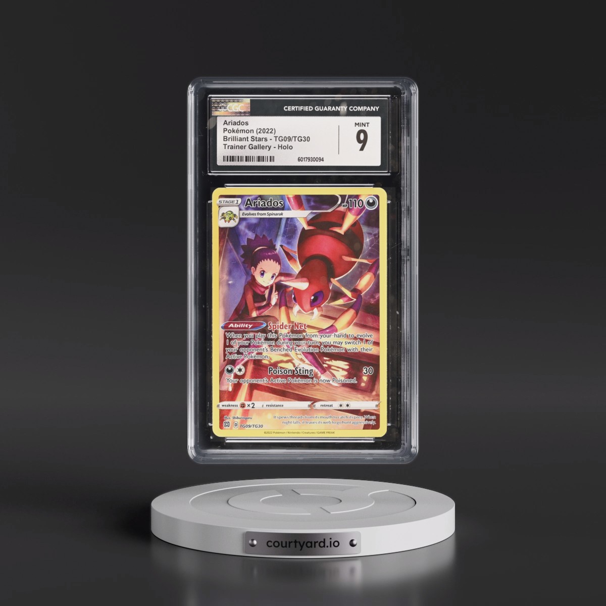 2022 Brilliant Stars #TG09/TG30 Ariados - Trainer Gallery Holo (CGC 9 MINT)