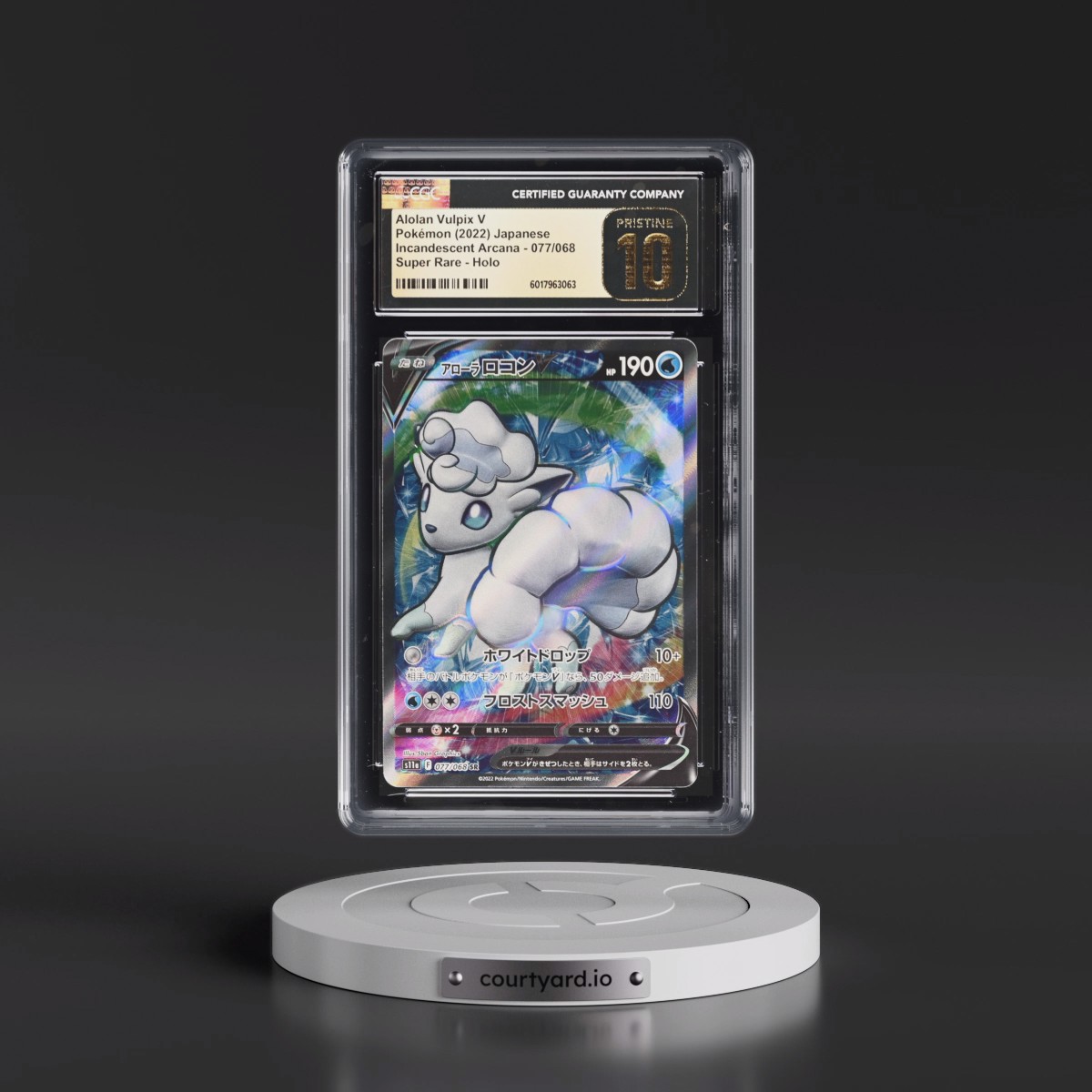 2022 Incandescent Arcana #077/068 Alolan Vulpix V - Super Rare Holo (CGC 10 PRISTINE)