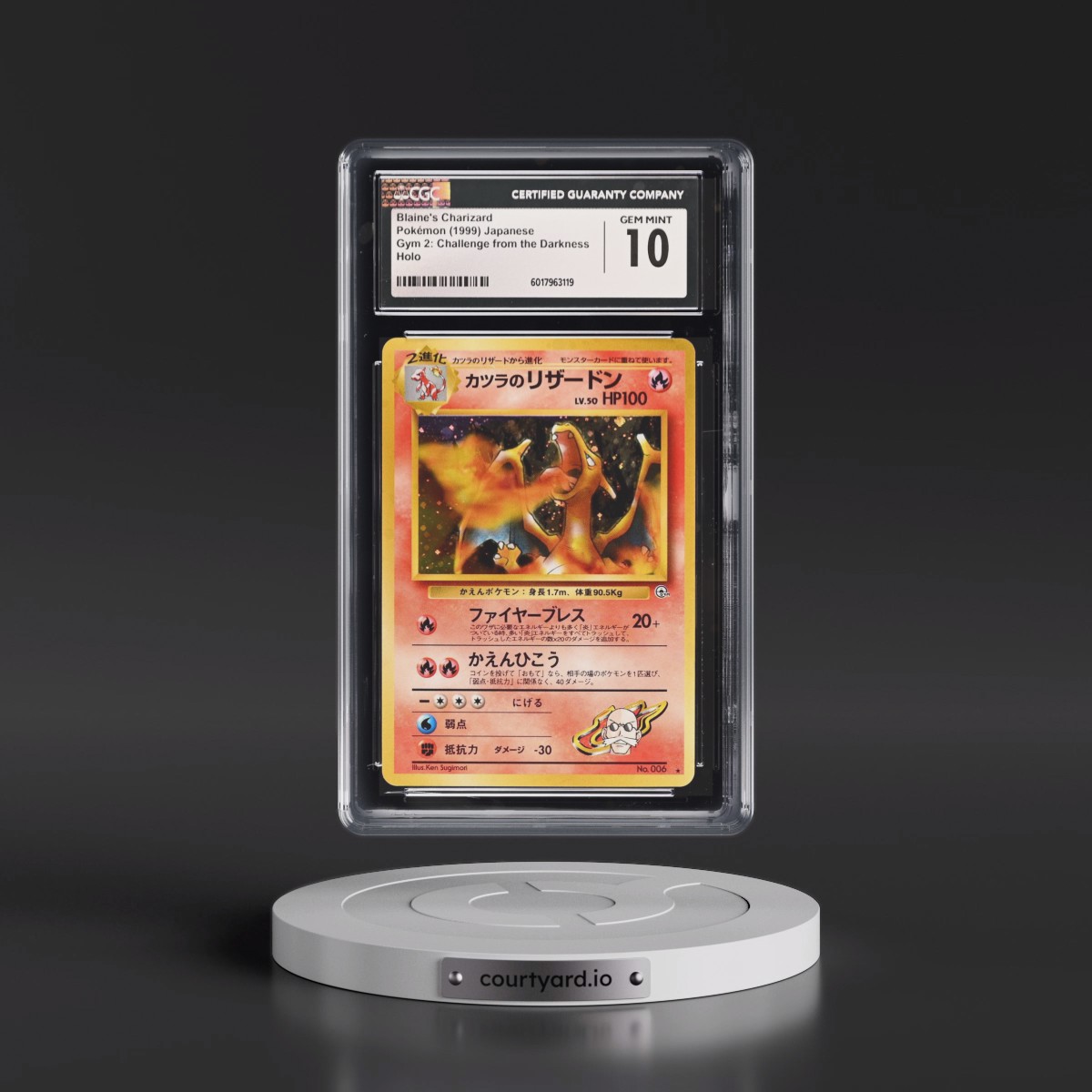 1999 Gym 2: Challenge from the Darkness Blaine's Charizard - Holo CGC 10
