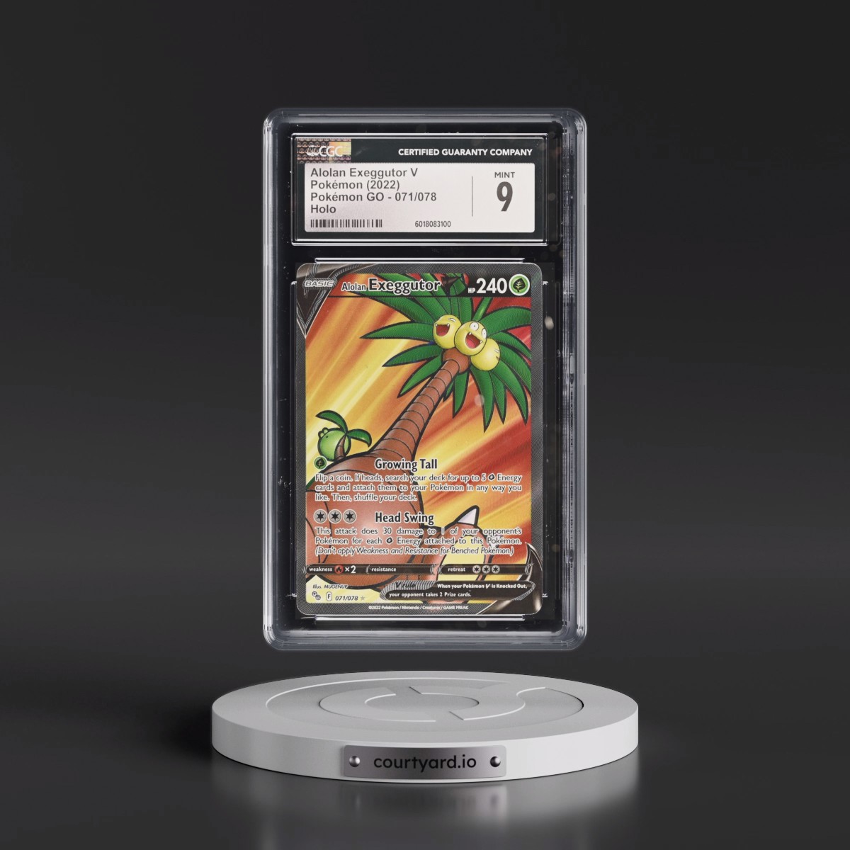 2022 Pokémon GO #071/078 Alolan Exeggutor V - Holo (CGC 9 MINT)