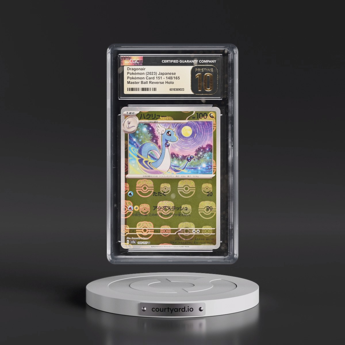 2023 Pokémon Card 151 Dragonair - Reverse Holo Master Ball #148/165 CGC 10
