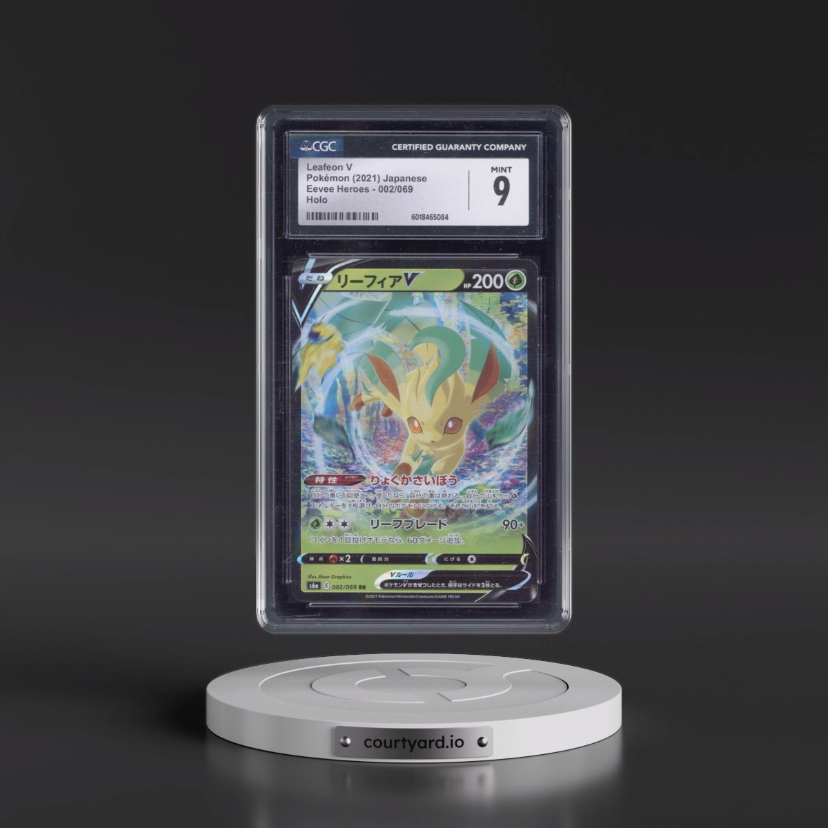 2021 Eevee Heroes #002/069 Leafeon V - Holo (CGC 9 MINT)