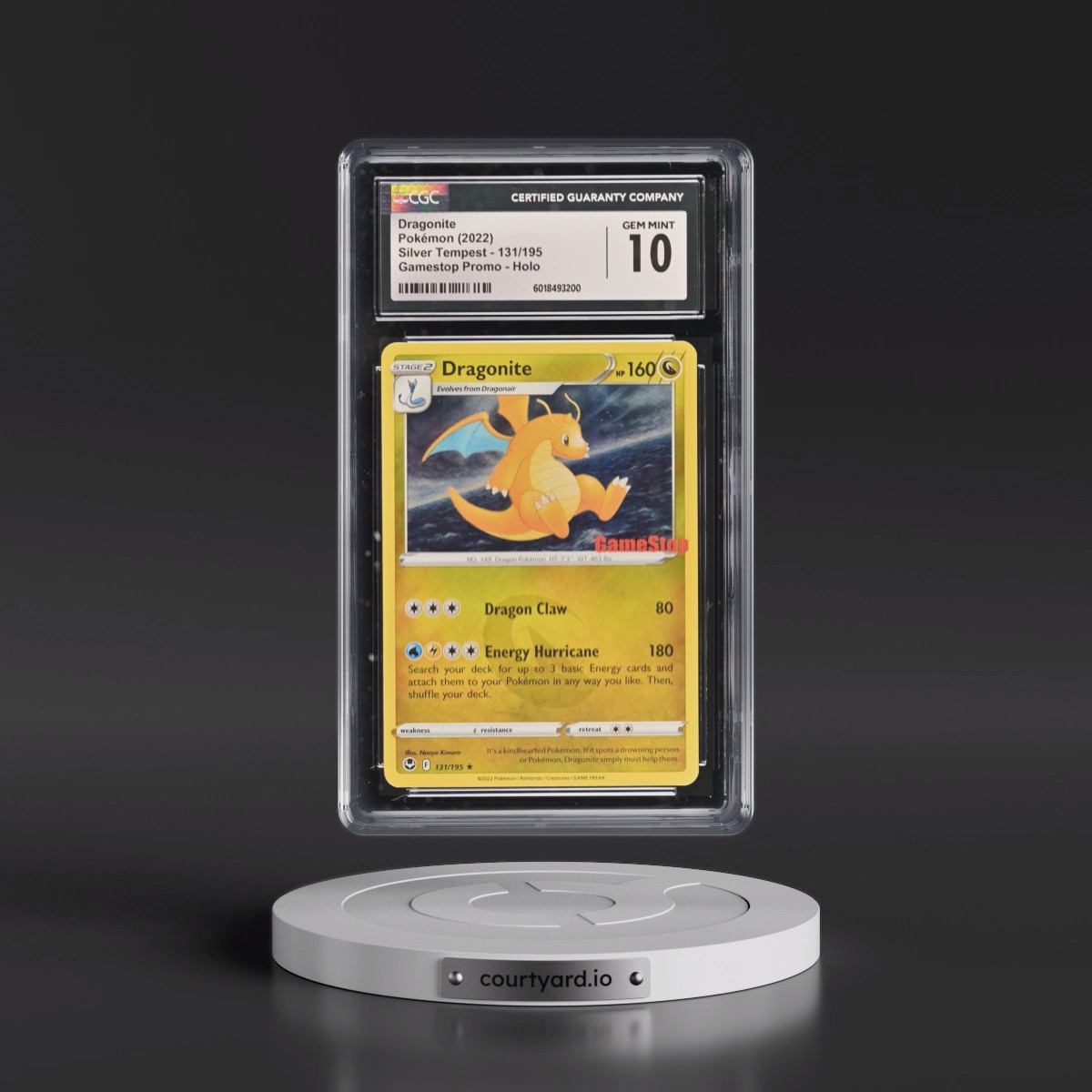 2022 Silver Tempest #131/195 Dragonite - GameStop Promo (Holo) (CGC 10 GEM MINT)