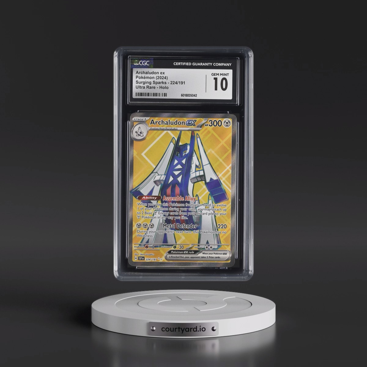 2024 Surging Sparks - SSP EN #224/191 Archaludon ex - Ultra Rare Holo (CGC 10 GEM MINT)