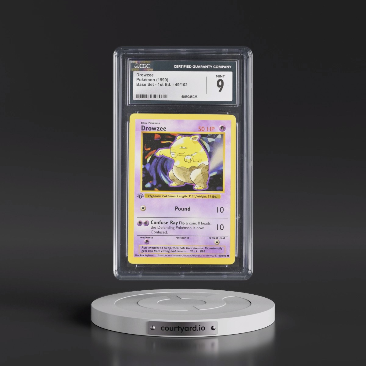 1999 Base Set #49/102 Drowzee - 1st Edition 1st Edition (CGC 9 MINT)