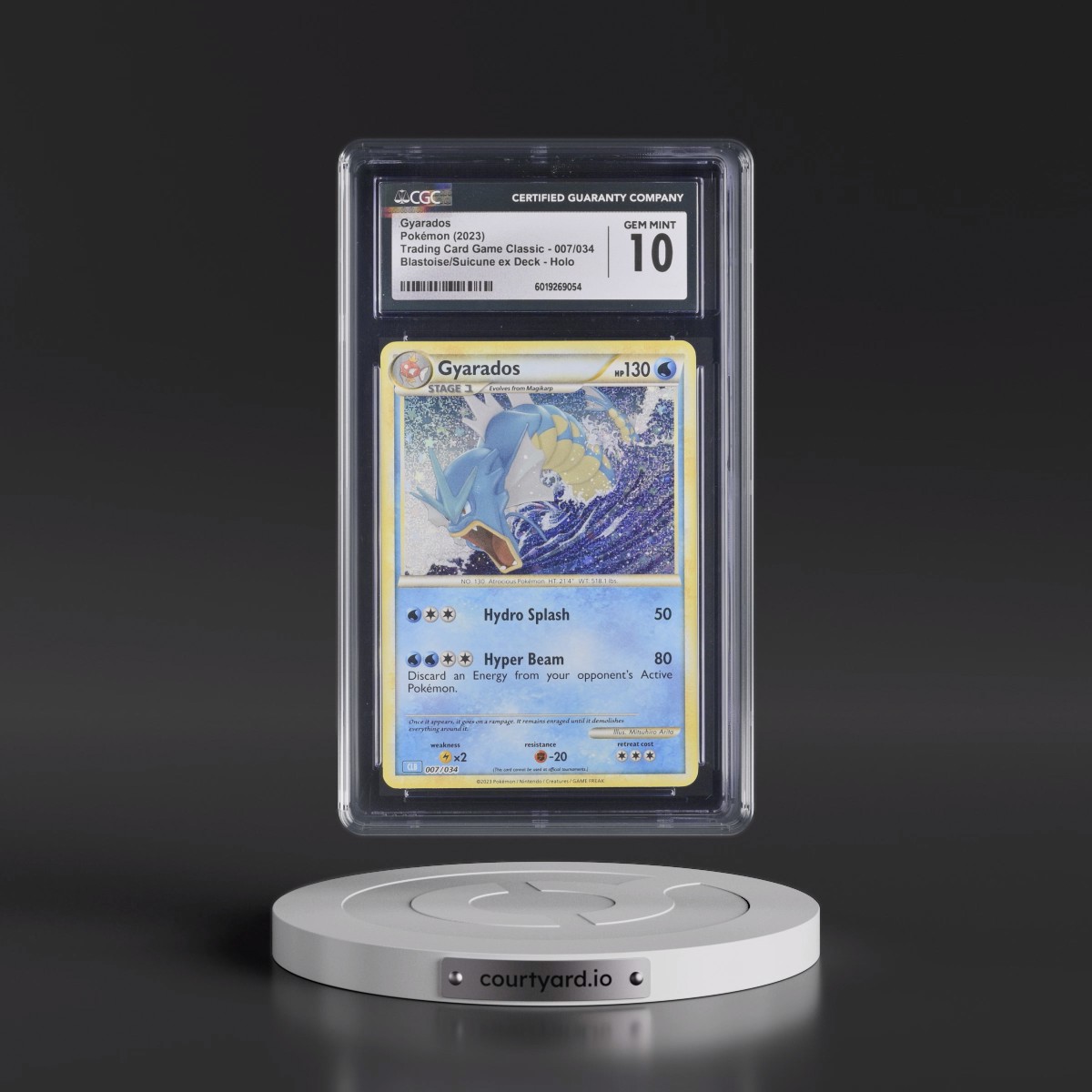 2023 Trading Card Game Classic - CLV, CLC, CLB #007/034 Gyarados - Blastoise & Suicune ex Deck - CLB Holo (CGC 10 GEM MINT)