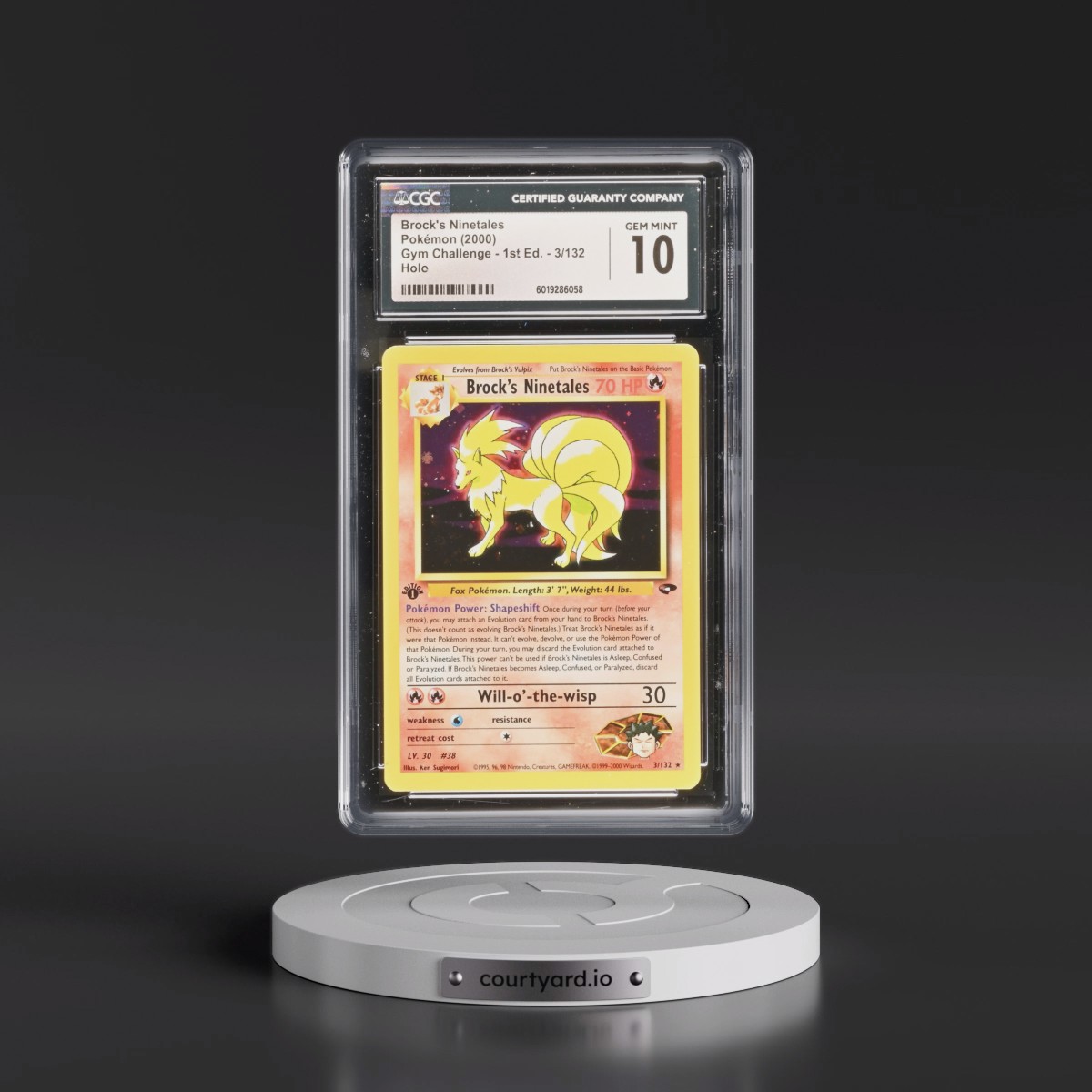 2000 Gym Challenge #3/132 Brock's Ninetales - 1st Edition Holo (CGC 10 GEM MINT)