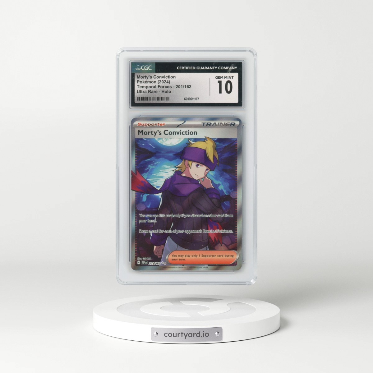 2023 Temporal Forces - TEF EN #201/162 Morty's Conviction - Ultra Rare Holo (CGC 10 GEM MINT)