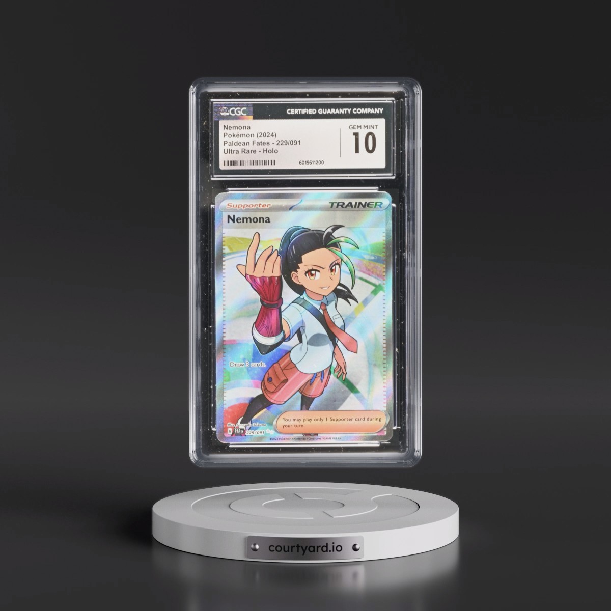 2024 Paldean Fates - PAF EN #229/091 Nemona - Ultra Rare Holo (CGC 10 GEM MINT)