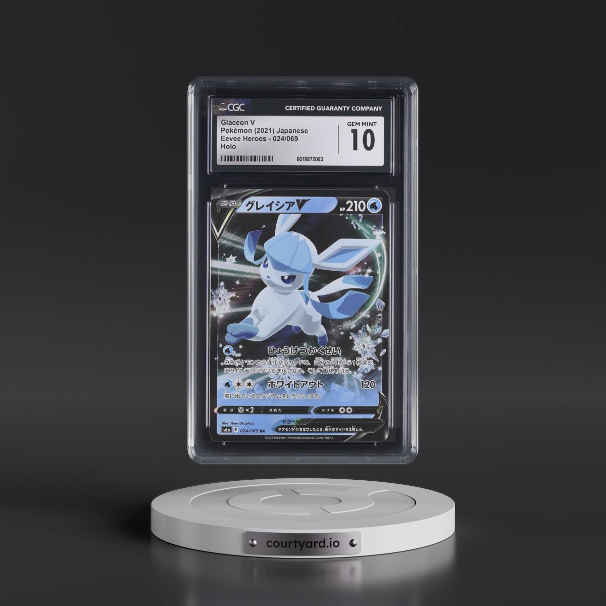 2021 Eevee Heroes #024/069 Glaceon V - Holo (CGC 10 GEM MINT)