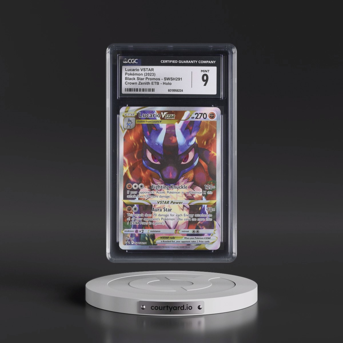 2017 Black Star Promos - Sword & Shield #SWSH291 Lucario VSTAR - Crown Zenith Elite Trainer Box (Holo) (CGC 9 MINT)