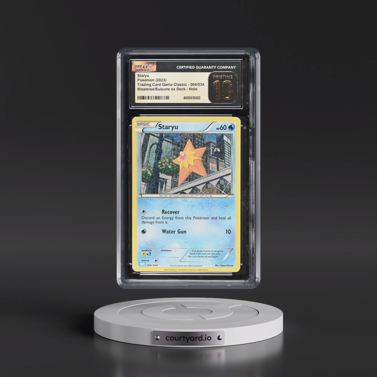 2023 Trading Card Game Classic - CLV, CLC, CLB #004/034 Staryu - Blastoise & Suicune ex Deck - CLB Holo (CGC 10 PRISTINE)