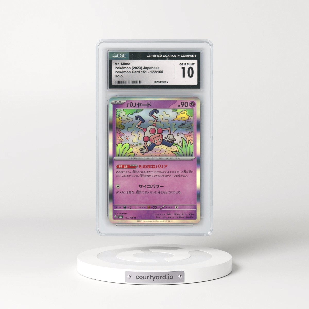 2023 Pokémon Card 151 #122/165 Mr. Mime - Holo (CGC 10 GEM MINT)