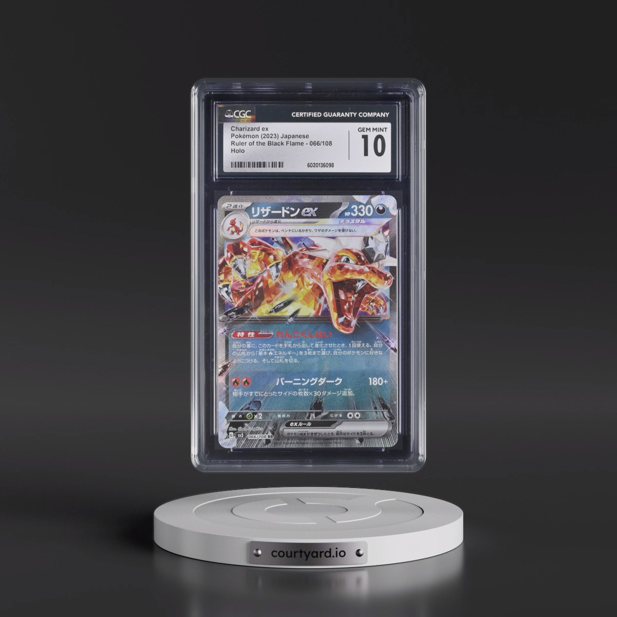 2023 Ruler of the Black Flame #066/108 Charizard ex - Holo (CGC 10 GEM MINT)