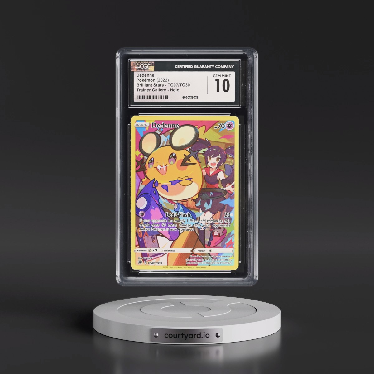 2022 Brilliant Stars #TG07/TG30 Dedenne - Trainer Gallery Holo (CGC 10 GEM MINT)