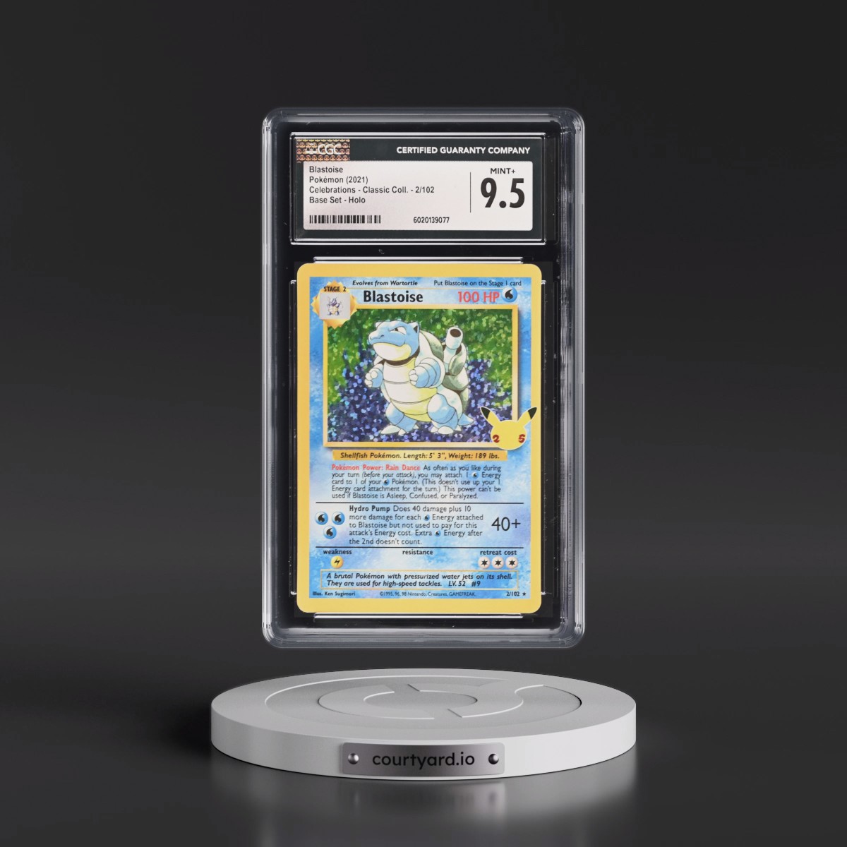 2021 Celebrations - Classic Collection #2/102 Blastoise - Base Set Holo (CGC 9.5 MINT+)