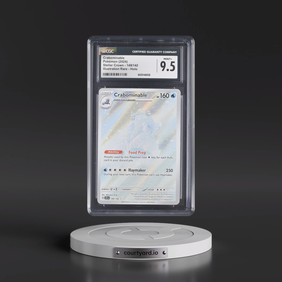 2024 Stellar Crown - SCR EN #149/142 Crabominable - Illustration Rare Holo (CGC 9.5 MINT+)