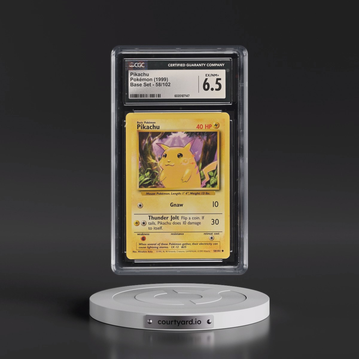 1999 Base Set #58/102 Pikachu - Yellow Cheeks (CGC 6.5 EX-NM+)