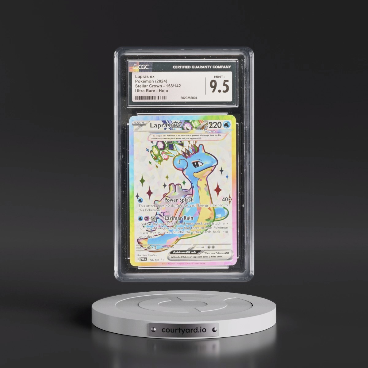 2024 Stellar Crown - SCR EN #158/142 Lapras ex - Ultra Rare Holo (CGC 9.5 MINT+)