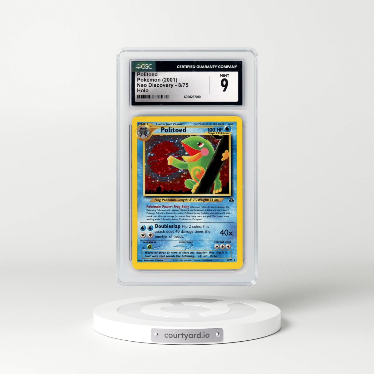 2001 Neo Discovery #8/75 Politoed - Holo (CGC 9 MINT)