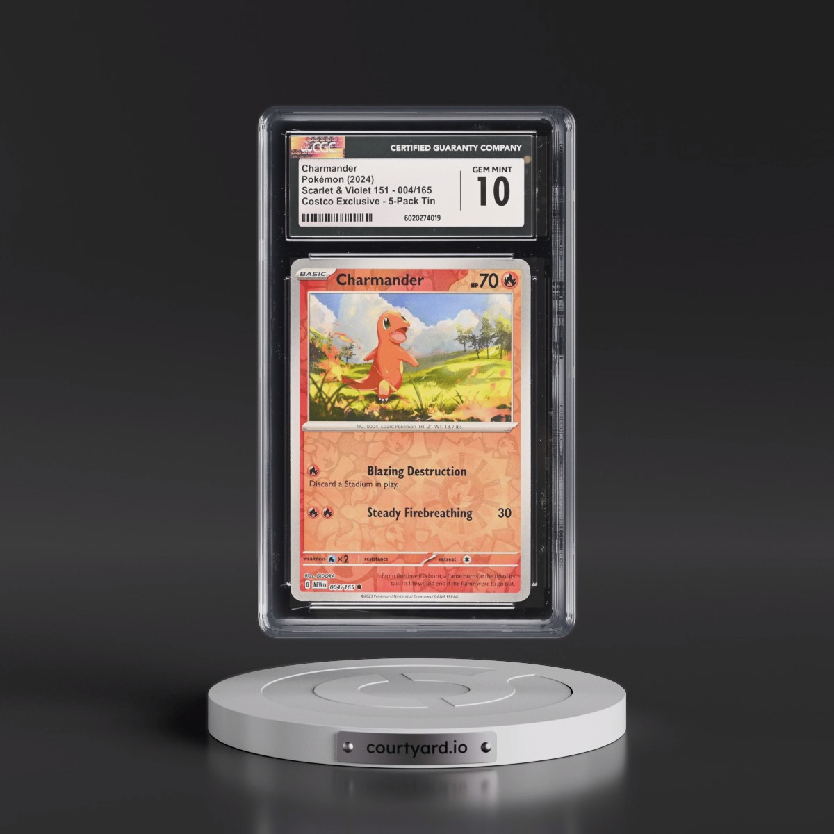 2024 Pokémon Mew EN-151 #004 Charmander - 151 5-Pack Mini Tins (CGC 10 GEM MINT)