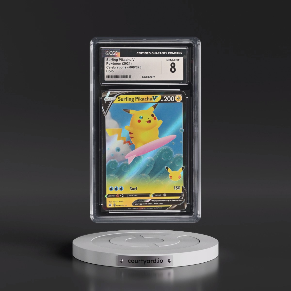 2021 Celebrations #008/025 Surfing Pikachu V - Holo (CGC 8 NM-MT)