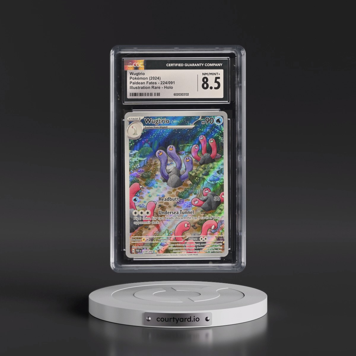 2024 Paldean Fates - PAF EN Wugtrio - Illustration Rare Holo #224/091 CGC 8.5