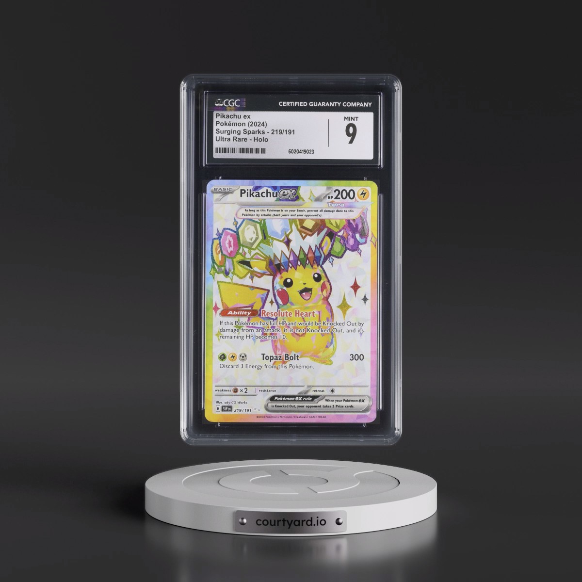 2024 Surging Sparks - SSP EN #219/191 Pikachu ex - Ultra Rare Holo (CGC 9 MINT)