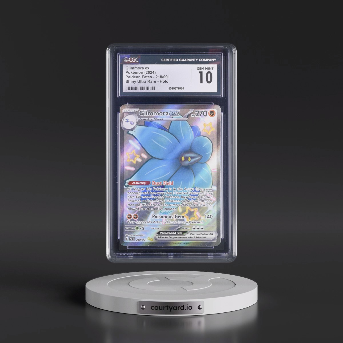 2024 Paldean Fates - PAF EN #218/091 Glimmora ex - Shiny Ultra Rare Holo (CGC 10 GEM MINT)