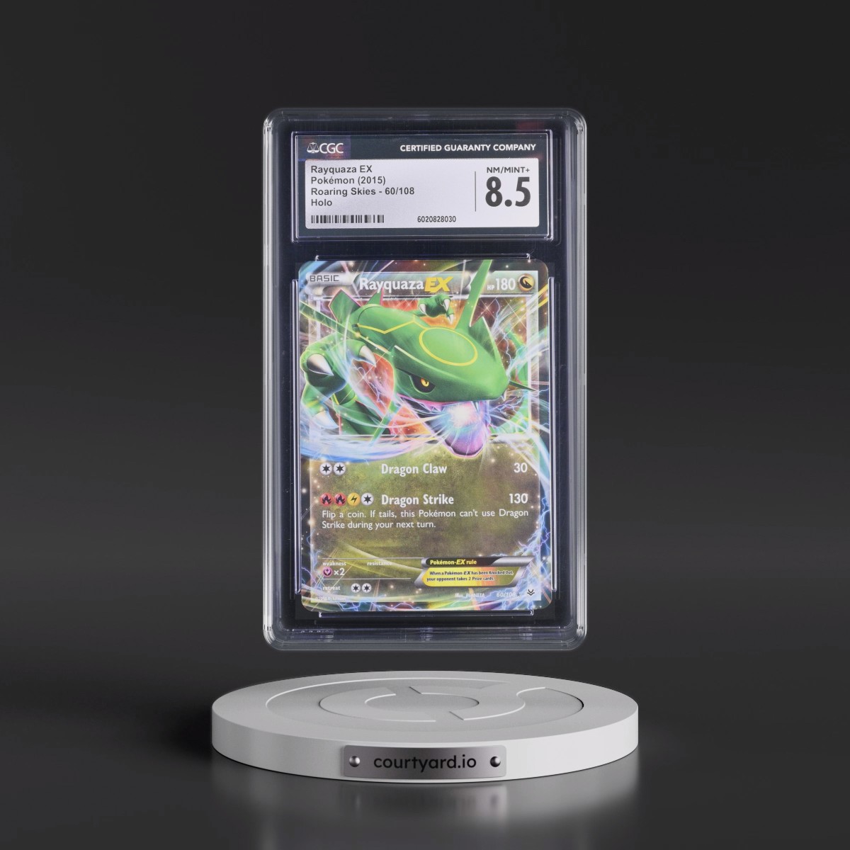2015 Roaring Skies #60/108 Rayquaza EX - Holo (CGC 8.5 NM-MT+)