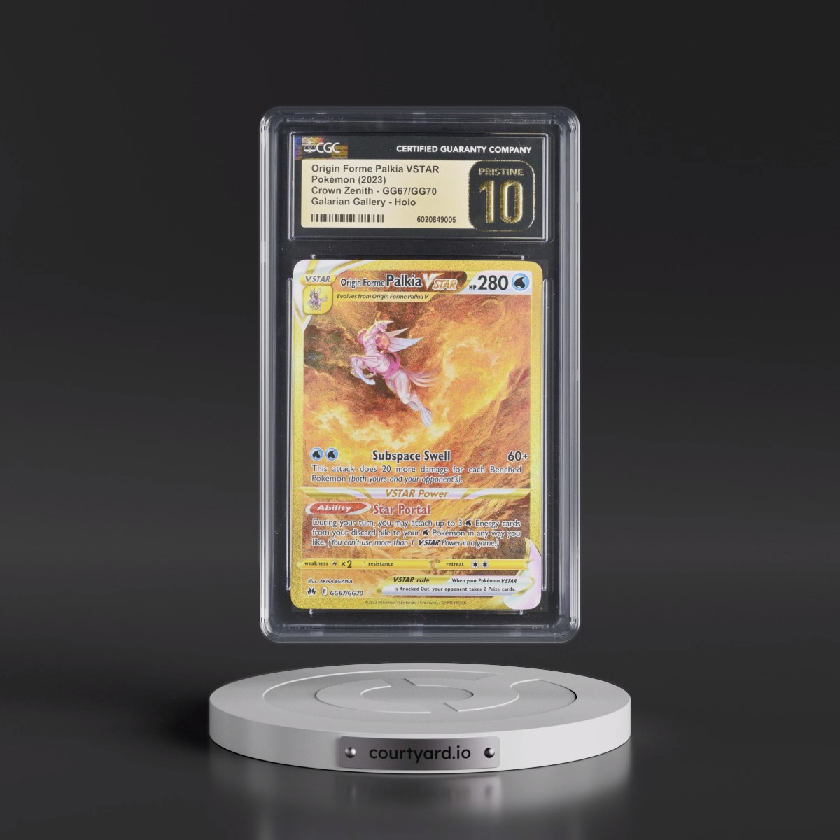 2023 Crown Zenith #GG67/GG70 Origin Forme Palkia VSTAR - Galarian Gallery Holo (CGC 10 PRISTINE)