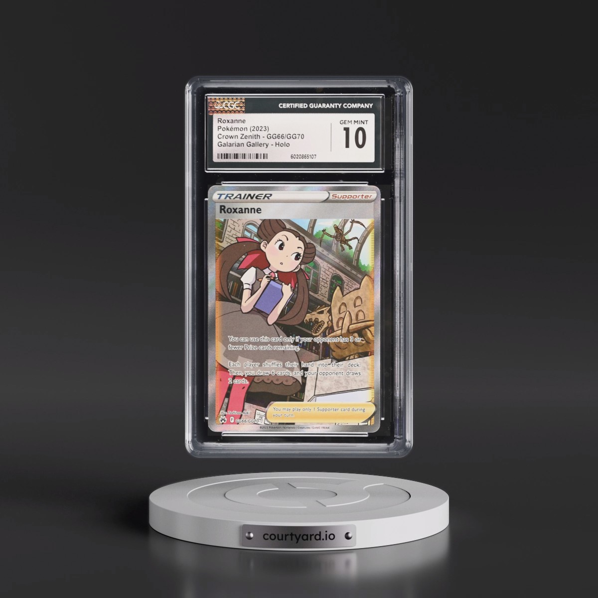 2023 Crown Zenith #GG66/GG70 Roxanne - Galarian Gallery Holo (CGC 10 GEM MINT)
