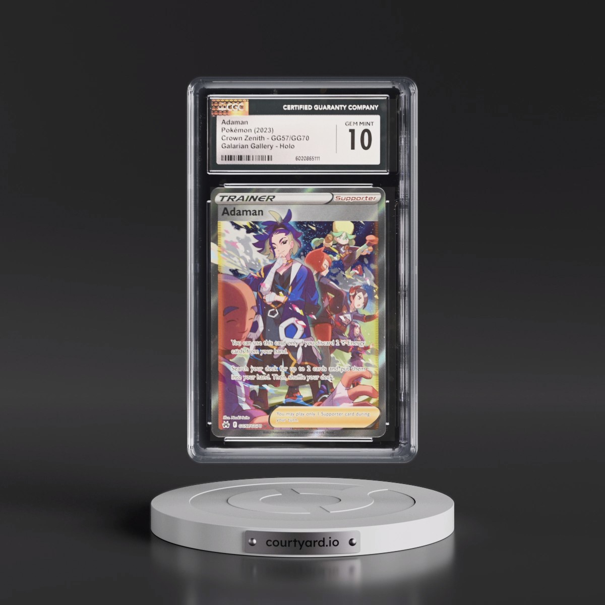 2023 Crown Zenith #GG57/GG70 Adaman - Galarian Gallery Holo (CGC 10 GEM MINT)