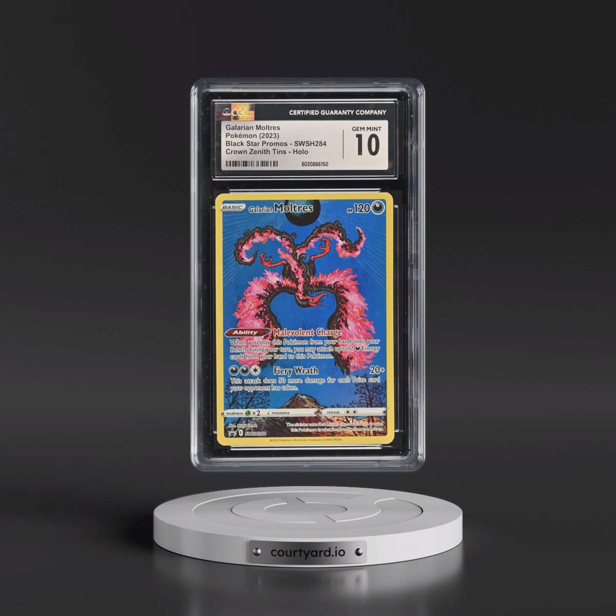 2017 Black Star Promos - Sword & Shield #SWSH284 Galarian Moltres - Crown Zenith Tin (Holo) (CGC 10 GEM MINT)
