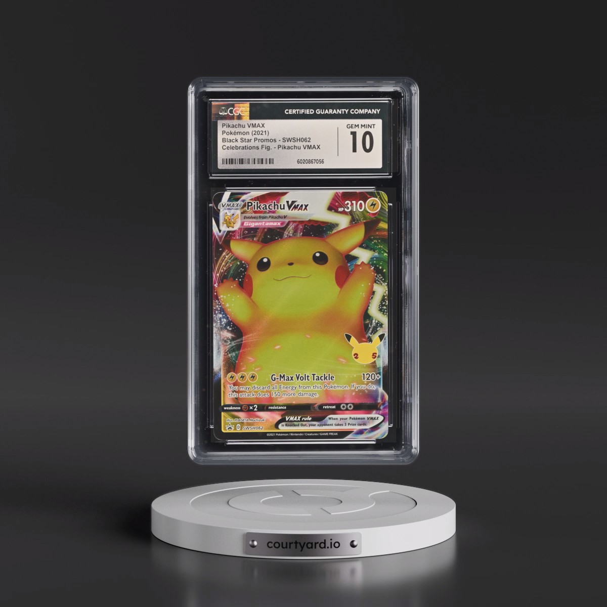 2017 Black Star Promos - Sword & Shield #SWSH062 Pikachu VMAX - Celebrations Premium Figure Coll. - Pikachu VMAX (Holo) (CGC 10 GEM MINT)