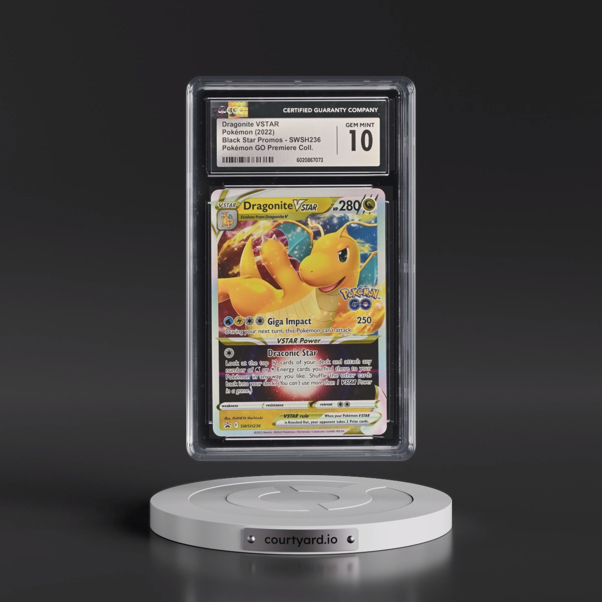 2017 Black Star Promos - Sword & Shield #SWSH236 Dragonite VSTAR - Pokémon GO Premier Deck Holder Collection (Holo) (CGC 10 GEM MINT)