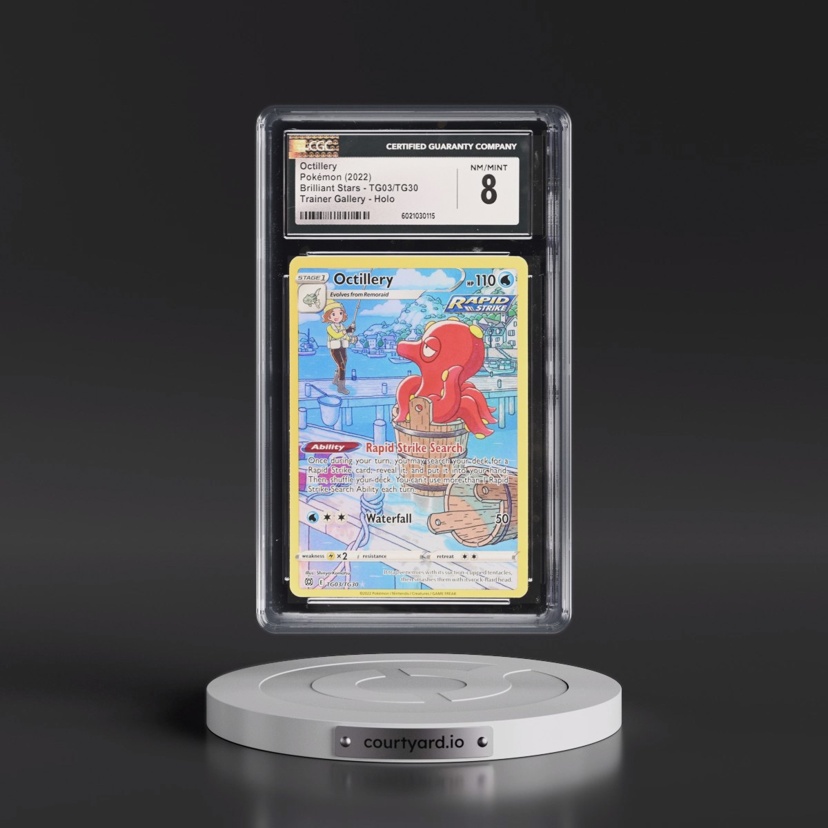 2022 Brilliant Stars #TG03/TG30 Octillery - Character Rare (CGC 8 NM-MT)