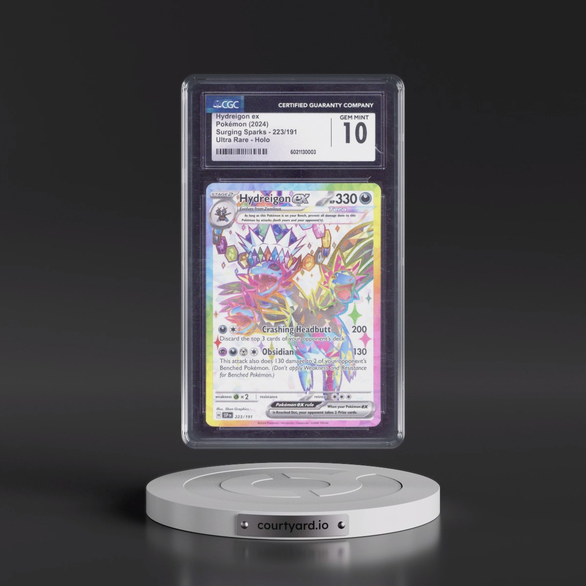 2024 Surging Sparks - SSP EN #223/191 Hydreigon ex - Ultra Rare Holo (CGC 10 GEM MINT)