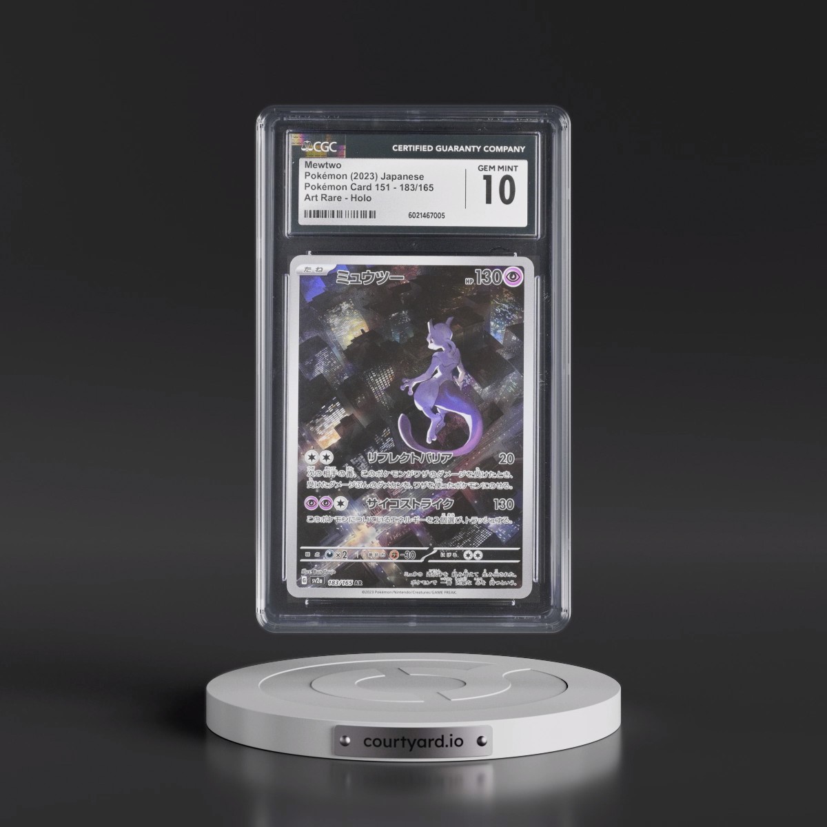 2023 Pokémon Card 151 #183/165 Mewtwo - Art Rare Holo (CGC 10 GEM MINT)