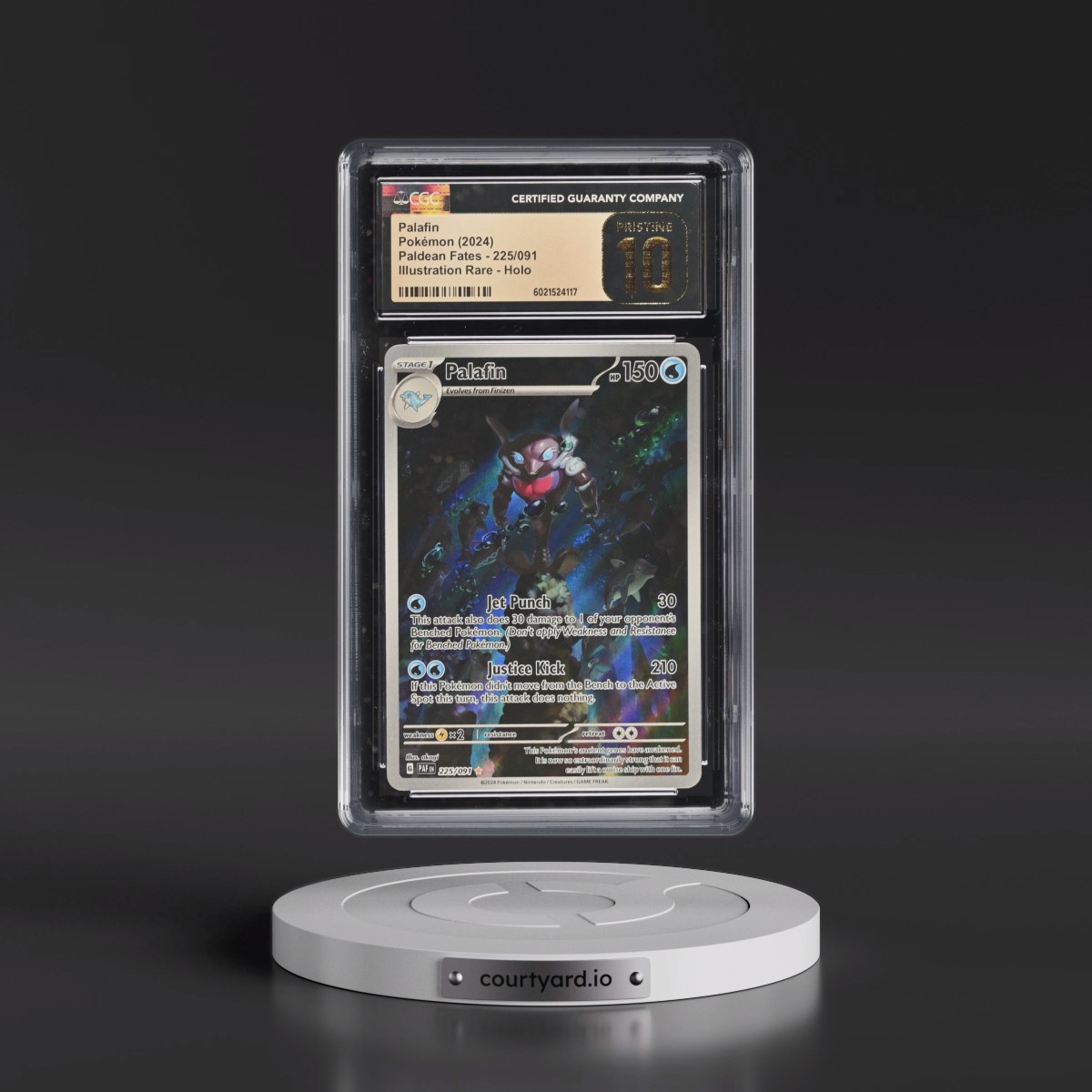 2024 Paldean Fates - PAF EN #225/091 Palafin - Illustration Rare Holo (CGC 10 PRISTINE)