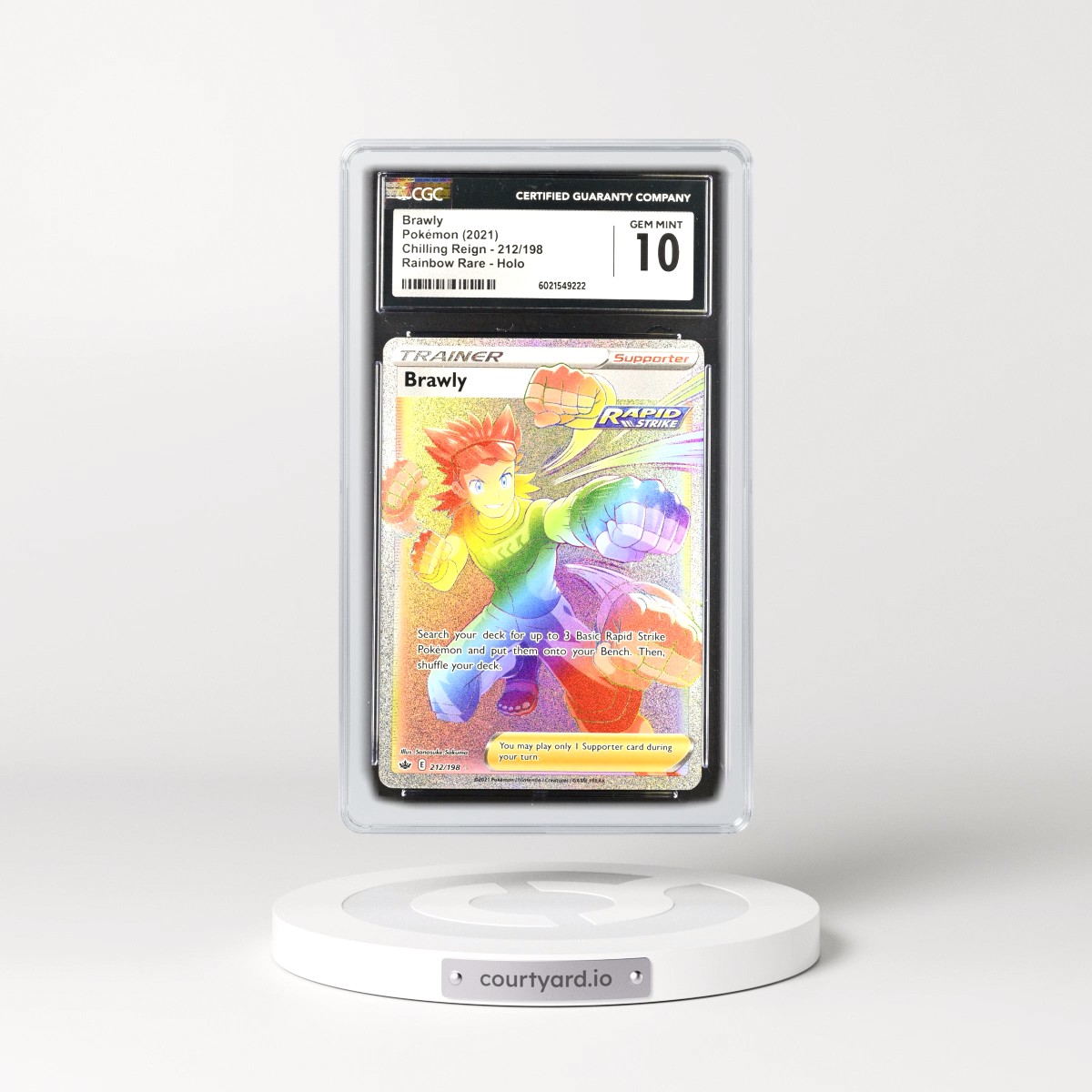 2021 Chilling Reign #212/198 Brawly - Rainbow Holo (CGC 10 GEM MINT)