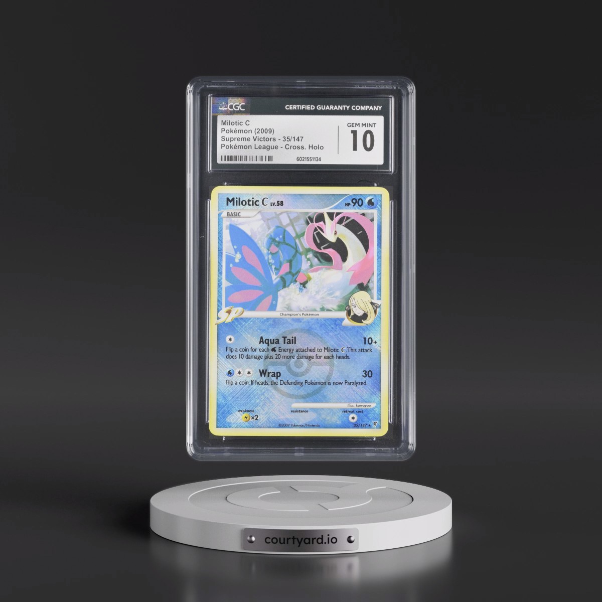 2009 Supreme Victors #35/147 Milotic C - Pokémon League (Crosshatch Holo) (CGC 10 GEM MINT)