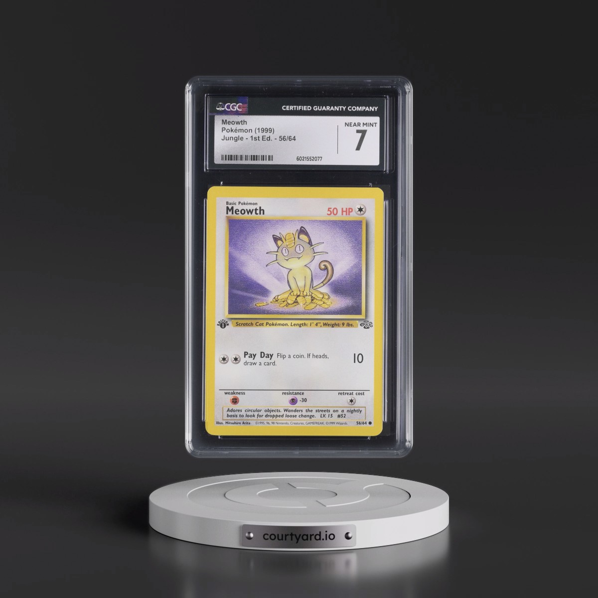 1999 Jungle #56/64 Meowth - 1st Edition 1st Edition (CGC 7 NM)