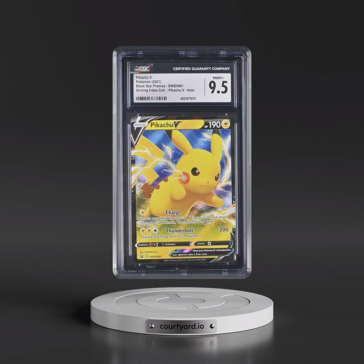 2017 Black Star Promos - Sword & Shield #SWSH061 Pikachu V - Shining Fates Pikachu V Collection (Holo) (CGC 9.5 MINT+)