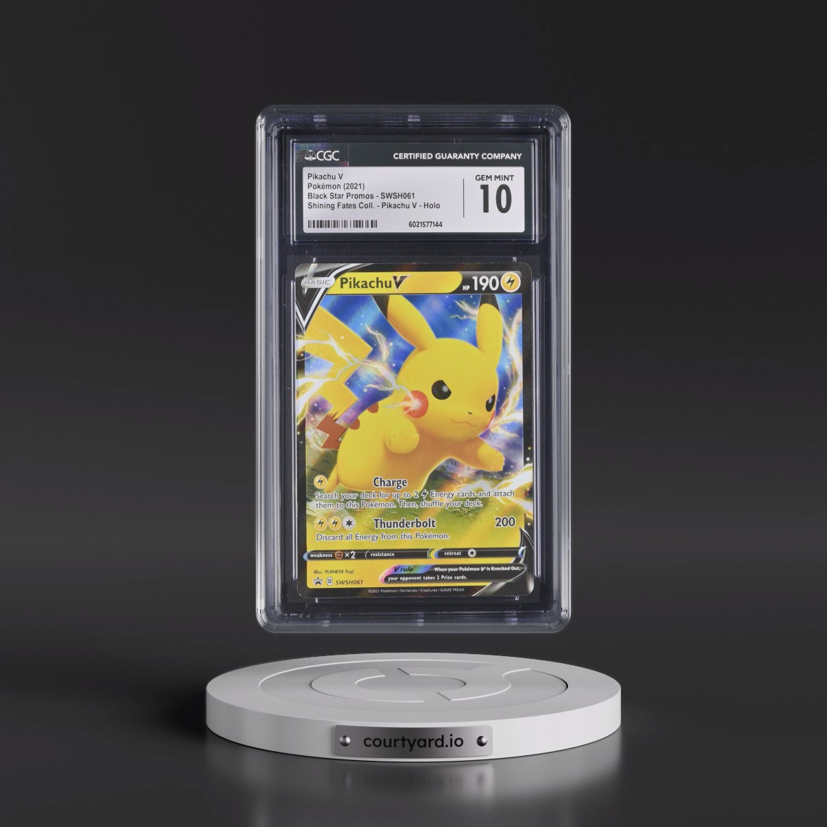 2017 Black Star Promos - Sword & Shield #SWSH061 Pikachu V - Shining Fates Pikachu V Collection (Holo) (CGC 10 GEM MINT)