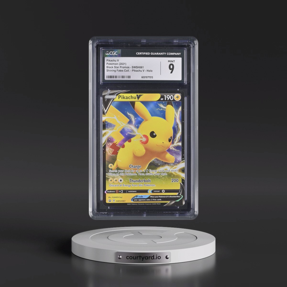 2017 Black Star Promos - Sword & Shield #SWSH061 Pikachu V - Shining Fates Pikachu V Collection (Holo) (CGC 9 MINT)