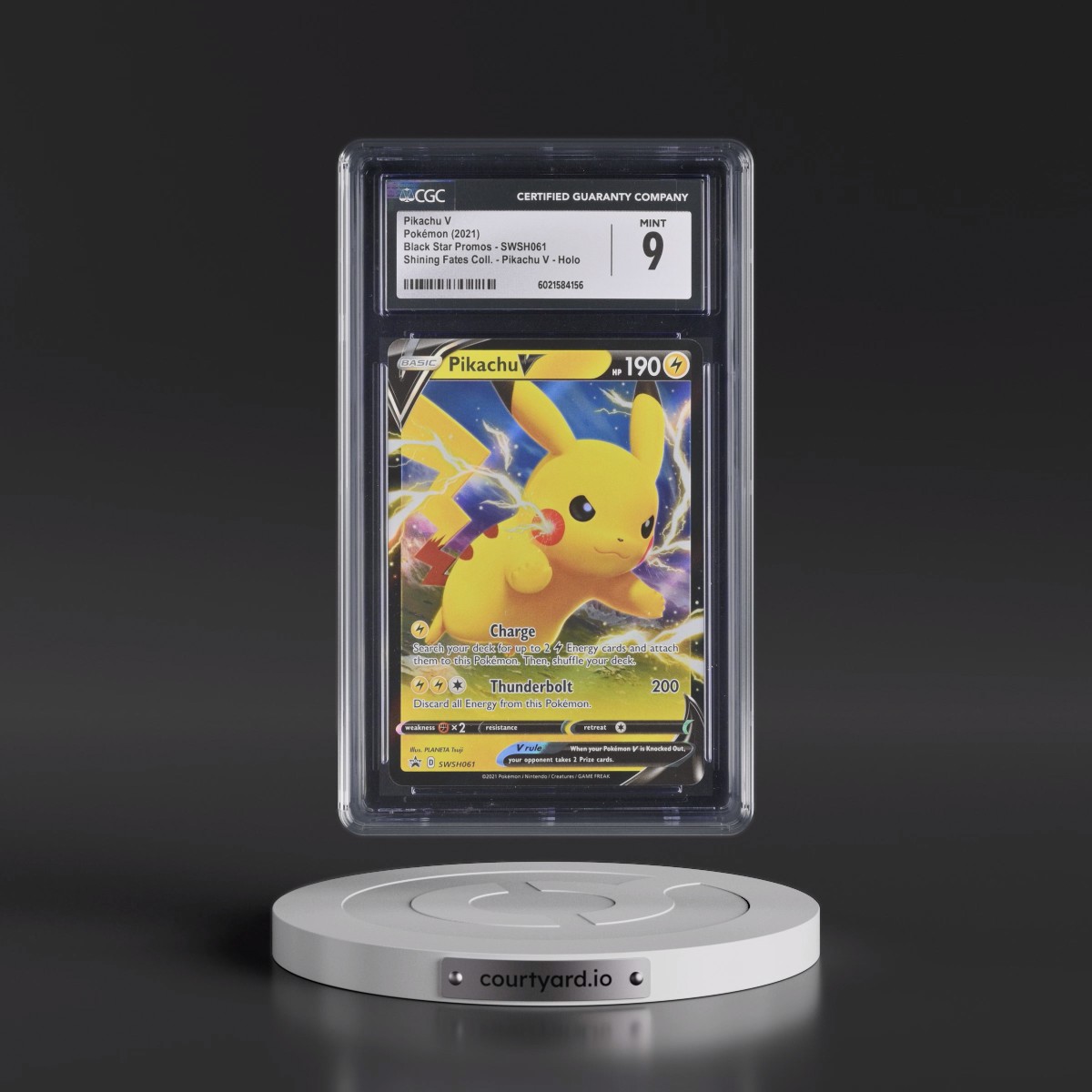 2017 Black Star Promos - Sword & Shield #SWSH061 Pikachu V - Shining Fates Pikachu V Collection (Holo) (CGC 9 MINT)