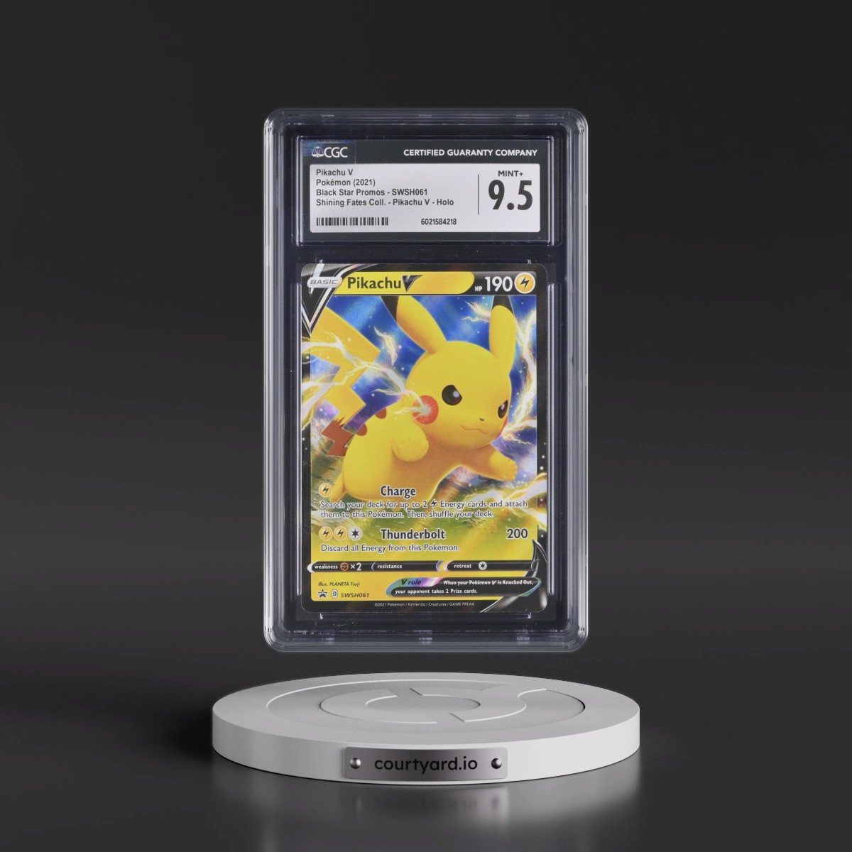 2017 Black Star Promos - Sword & Shield #SWSH061 Pikachu V - Shining Fates Pikachu V Collection (Holo) (CGC 9.5 MINT+)