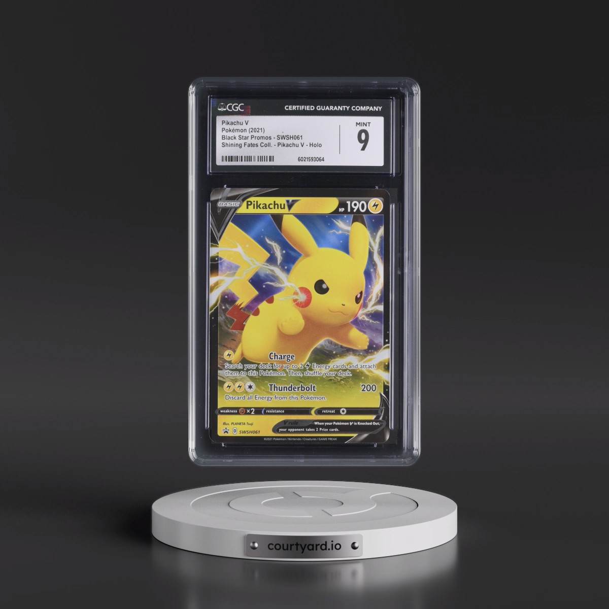 2017 Black Star Promos - Sword & Shield #SWSH061 Pikachu V - Shining Fates Pikachu V Collection (Holo) (CGC 9 MINT)